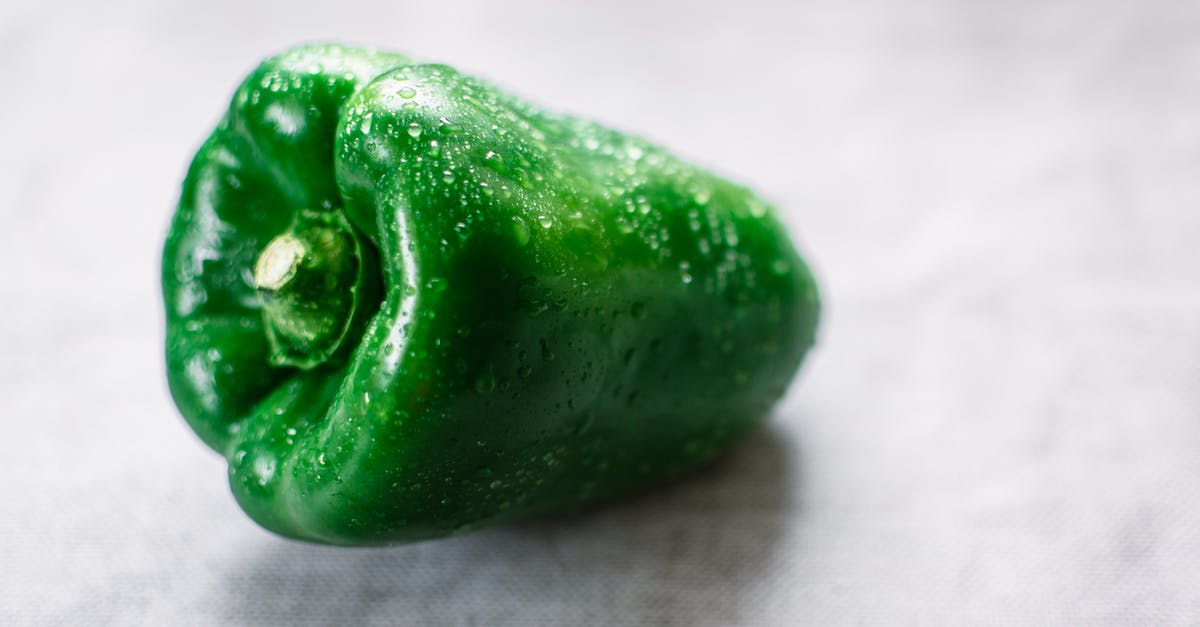 Moisture in Vegetable Bin - Green Bell Pepper With Dews Moisture in Vegetable Bin - Green Bell Pepper With Dews