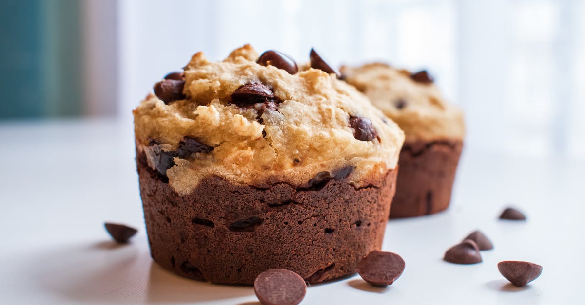 Muffins are fluffy, but crumbly - Brown Muffins with Chocolate Chips Muffins are fluffy, but crumbly - Brown Muffins with Chocolate Chips