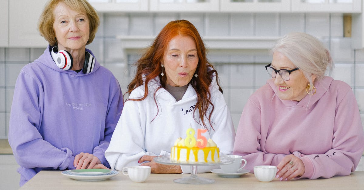 My cake batter always comes out sticky. Is this normal? - Cheerful aged woman with long red hair in white hoodie blowing out candles on birthday cake during celebration anniversary with friends at home My cake batter always comes out sticky. Is this normal? - Cheerful aged woman with long red hair in white hoodie blowing out candles on birthday cake during celebration anniversary with friends at home