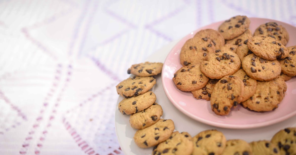 My chocolate-chip cookie expanded after baking - Cookies in Ceramic Plates My chocolate-chip cookie expanded after baking - Cookies in Ceramic Plates