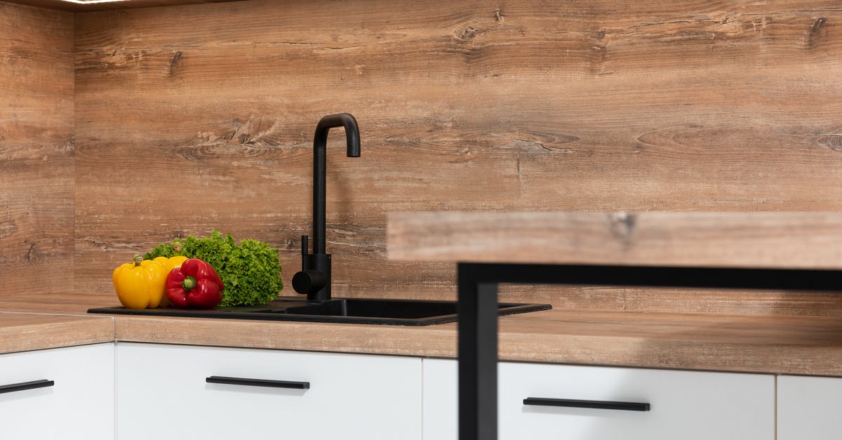New green leaf vegetable in the family. What is it called? - Interior of contemporary kitchen with black sink and fresh green lettuce with colorful bell peppers New green leaf vegetable in the family. What is it called? - Interior of contemporary kitchen with black sink and fresh green lettuce with colorful bell peppers