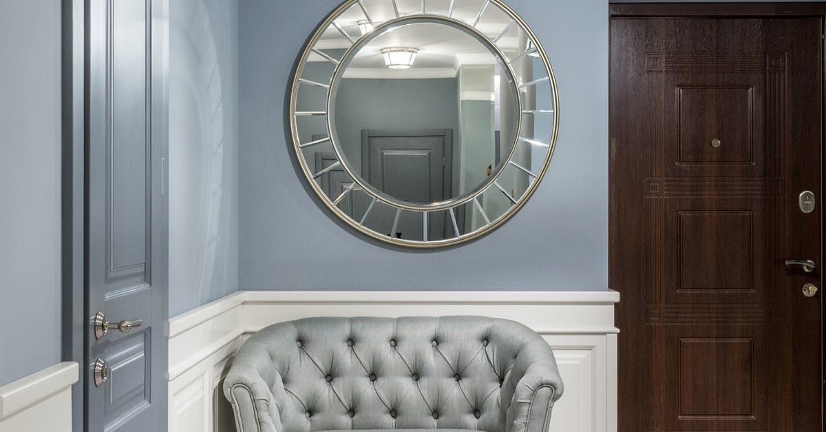 New takes on recipe format - Gray leather armchair placed under stylish round mirror in light corridor with gray walls in contemporary apartment in daytime New takes on recipe format - Gray leather armchair placed under stylish round mirror in light corridor with gray walls in contemporary apartment in daytime