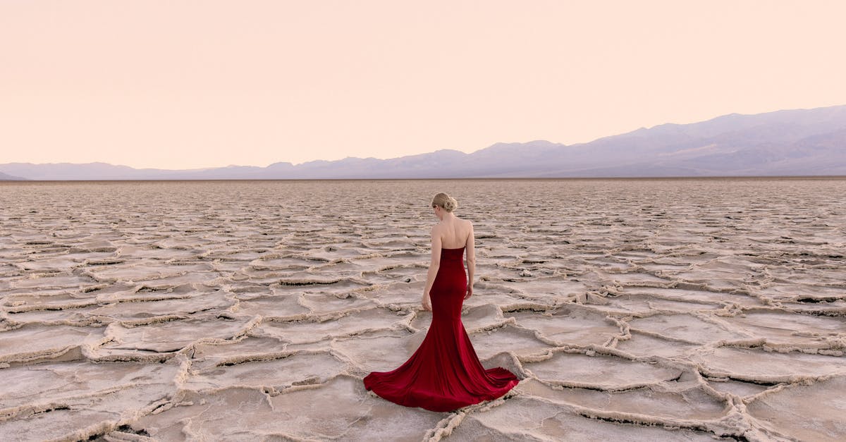 Over salted kimchi - Woman in a Red Dress in a Desert Over salted kimchi - Woman in a Red Dress in a Desert