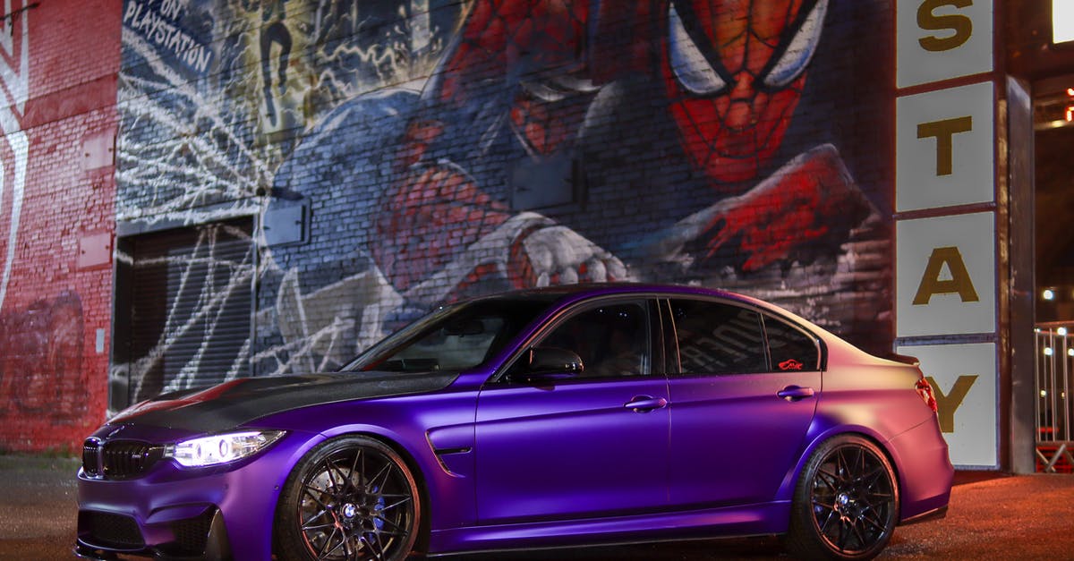 Painted Pony beans pate - Purple Coupe Parked Beside Wall Painted Pony beans pate - Purple Coupe Parked Beside Wall