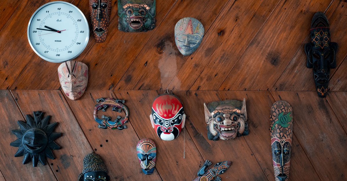 Peanut butter - store bought texture at home - Set of ethnic decorative wooden masks Peanut butter - store bought texture at home - Set of ethnic decorative wooden masks