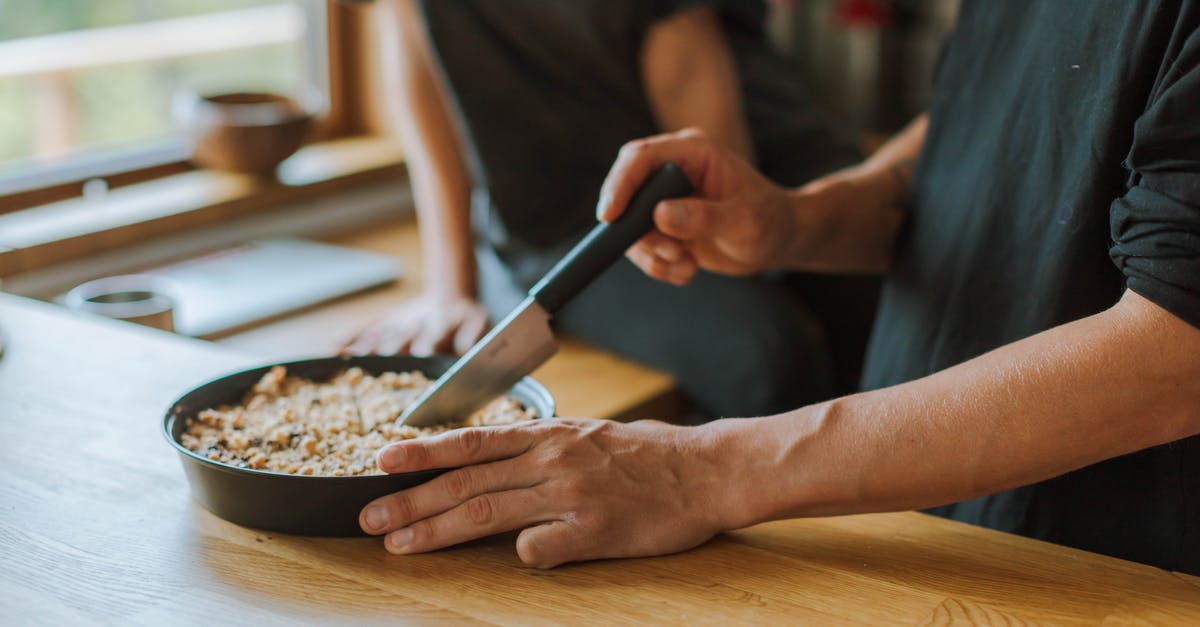 pie pan question - Person Holding Black Handled Knife Slicing Food in a Deep Pan pie pan question - Person Holding Black Handled Knife Slicing Food in a Deep Pan