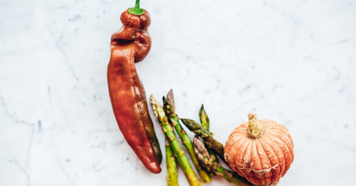 Possible Pumpkin Flavors - Raw Ingredients Asparagus Pumpkin and Chili Possible Pumpkin Flavors - Raw Ingredients Asparagus Pumpkin and Chili