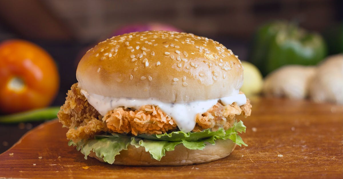 Pre-pounding chicken - Burger With Lettuce and Tomatoes Pre-pounding chicken - Burger With Lettuce and Tomatoes
