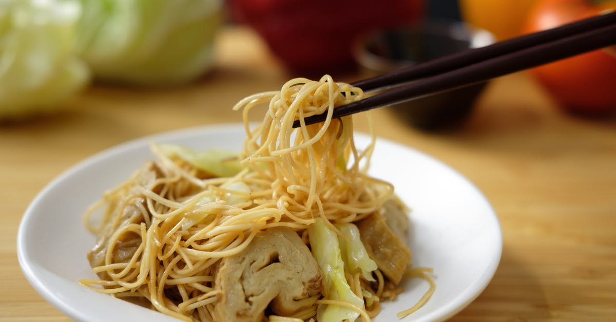 Preserving colour of vegetables in Chinese hakka noodles - Photo of Asian Dish on Plate Preserving colour of vegetables in Chinese hakka noodles - Photo of Asian Dish on Plate