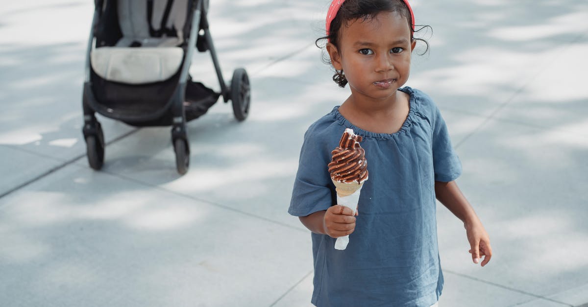 Preserving small amounts of milk - Cute Asian little girl eating chocolate sweet ice cream Preserving small amounts of milk - Cute Asian little girl eating chocolate sweet ice cream