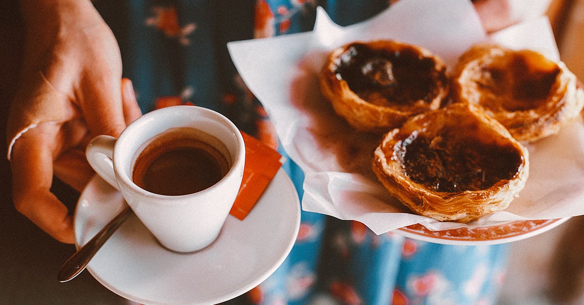 Proper size of Portuguese custard tart - Person Holding White Saucer Plate With Teacup
