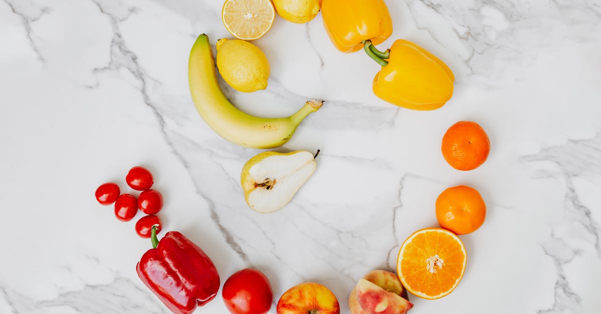 "Red Pepper Flakes" for German-style Doener Kebab - Yellow Banana and Red Round Fruits "Red Pepper Flakes" for German-style Doener Kebab - Yellow Banana and Red Round Fruits
