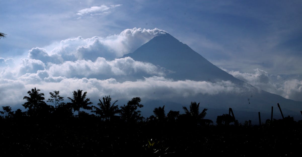 Regulating Gas Flow to a Cooktop - Smoking volcano in tropical countryside Regulating Gas Flow to a Cooktop - Smoking volcano in tropical countryside