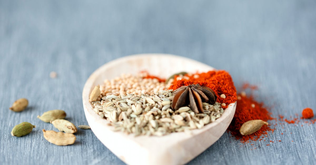 Retain chilli powder taste till end of cooking - Assorted Seasoning in White Ceramic Spoon Retain chilli powder taste till end of cooking - Assorted Seasoning in White Ceramic Spoon