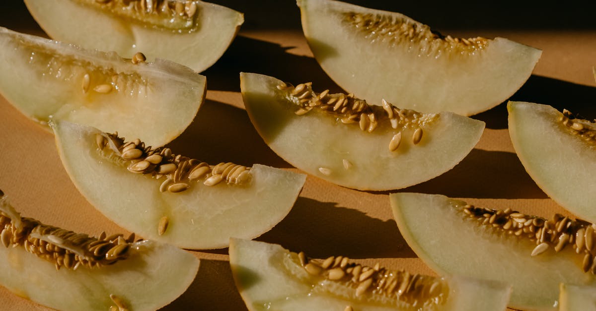 Santa Claus melon seeds - Close-Up Shot of Melon Slices Santa Claus melon seeds - Close-Up Shot of Melon Slices