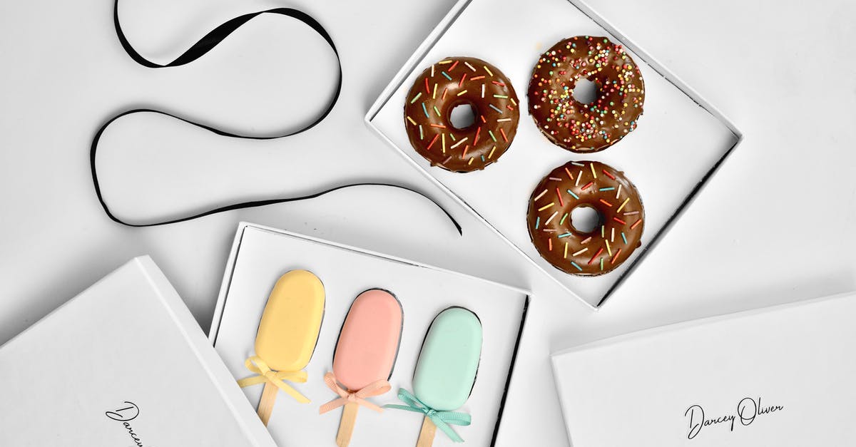 Sealed Bacon Left In an Ice box - Overhead view of collection of colorful doughnut and ice lolly shaped handmade soap in gift boxes near rolled ribbon Sealed Bacon Left In an Ice box - Overhead view of collection of colorful doughnut and ice lolly shaped handmade soap in gift boxes near rolled ribbon