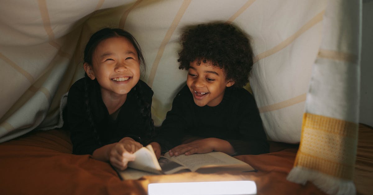 Separated, grainy ganache (Dark and Stormies from Grewelings's book) - Girl And Boy Having Fun While Reading A Book Separated, grainy ganache (Dark and Stormies from Grewelings's book) - Girl And Boy Having Fun While Reading A Book
