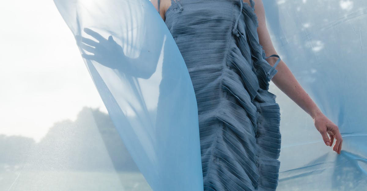 Sharpen a blue cheese dressing? - A Woman in Blue Dress Touching a Blue Sheer Fabric Sharpen a blue cheese dressing? - A Woman in Blue Dress Touching a Blue Sheer Fabric
