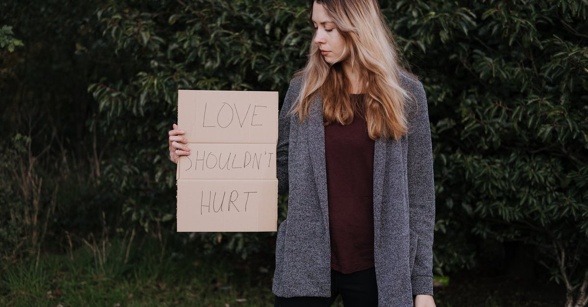 Should I worry about these green lentils? - Female demonstrating cardboard with words against abuse Should I worry about these green lentils? - Female demonstrating cardboard with words against abuse