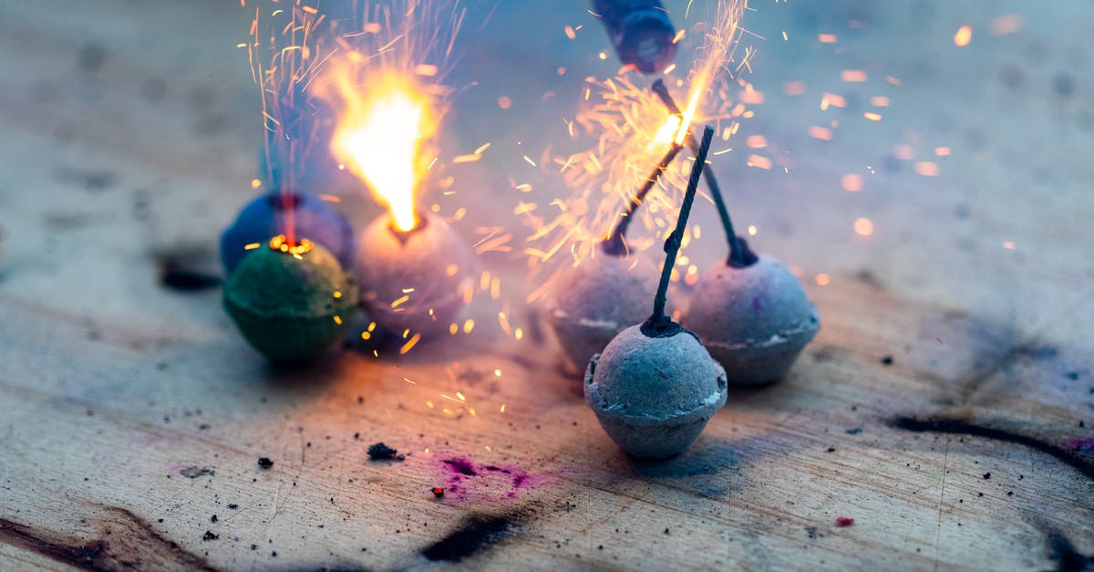 Slowing motor and electric smoke coming from Magic Bullet blender? - From above sparkling glowing Bengal candles with bright sparks burning on weathered wooden surface Slowing motor and electric smoke coming from Magic Bullet blender? - From above sparkling glowing Bengal candles with bright sparks burning on weathered wooden surface