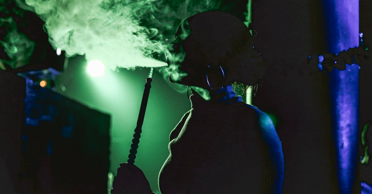 Smoking with chips after sous vide - Woman Smoking Shisha in Bar Smoking with chips after sous vide - Woman Smoking Shisha in Bar