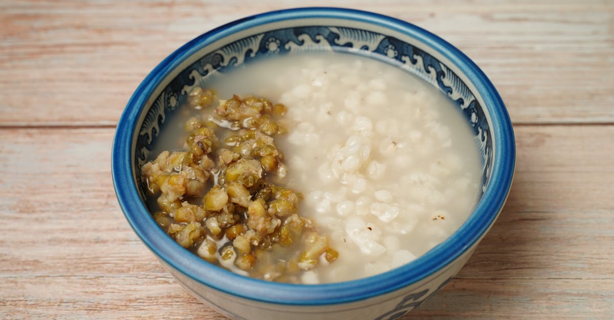 Soup is too salty! - White and Blue Ceramic Bowl With White Soup