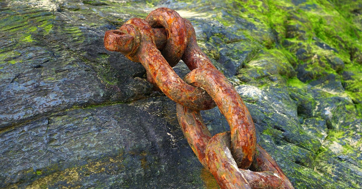 Stone or iron mortar? - Brown Chain on Rock Stone or iron mortar? - Brown Chain on Rock