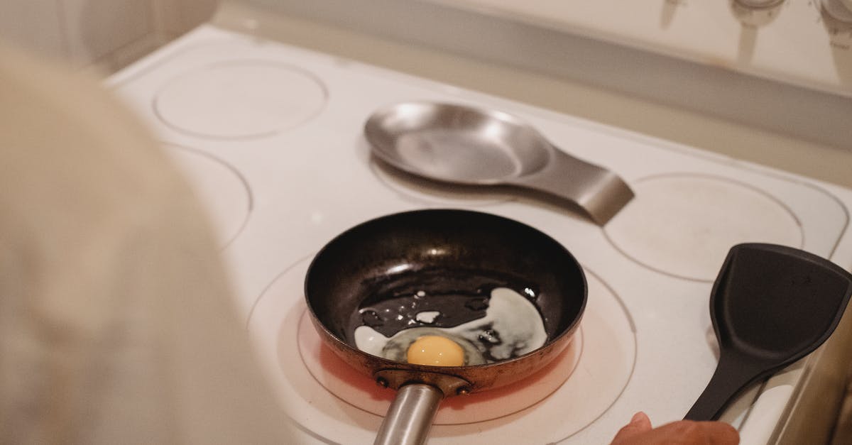Storing oil coated and unrefrigerated egg - Crop person cooking fried eggs Storing oil coated and unrefrigerated egg - Crop person cooking fried eggs