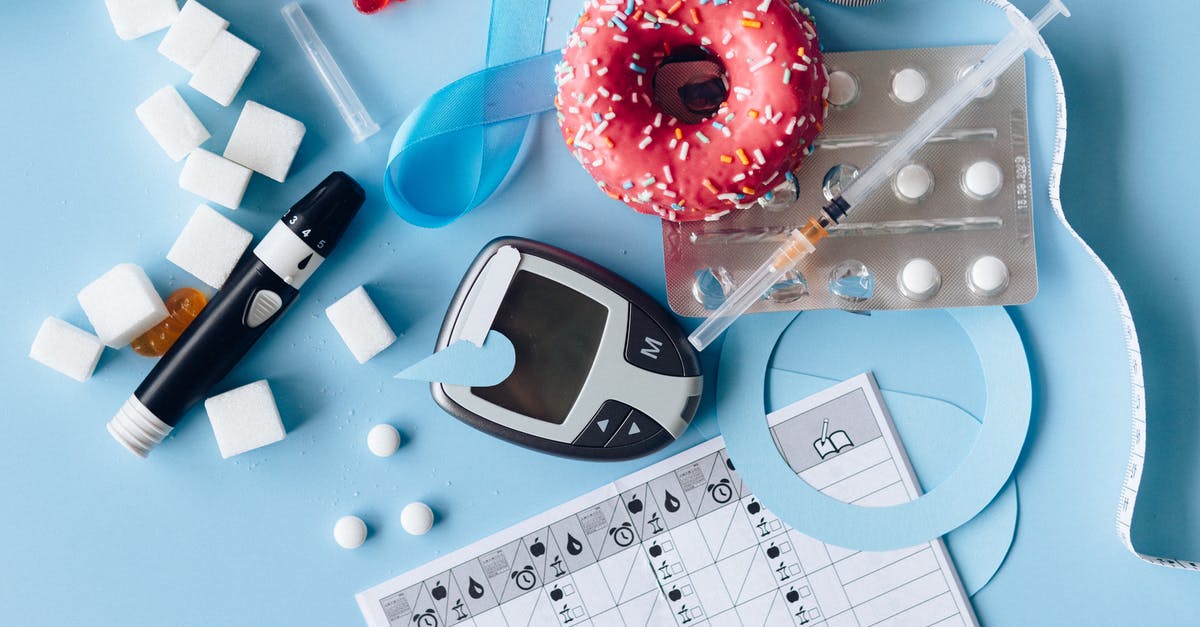 Substituting glucose syrup for glucose - Blood Sugar Meter and Medication on the Blue Background Substituting glucose syrup for glucose - Blood Sugar Meter and Medication on the Blue Background