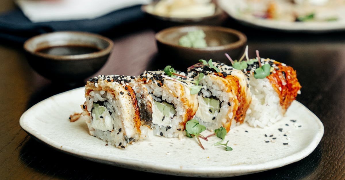Sushi rolls opening up - A Plate of Sushi Rolls Sushi rolls opening up - A Plate of Sushi Rolls