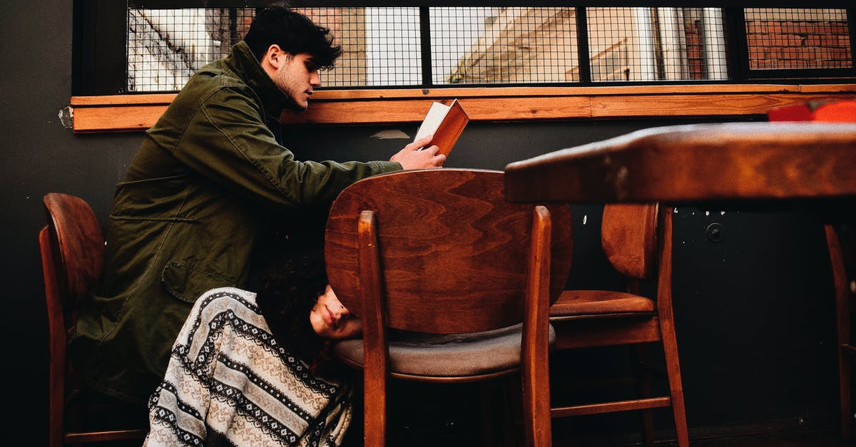 Technical reasons against chocolate-coated shortbread - Man Sitting at Table and Unrecognized Person Sitting on Floor at Cafeteria Technical reasons against chocolate-coated shortbread - Man Sitting at Table and Unrecognized Person Sitting on Floor at Cafeteria