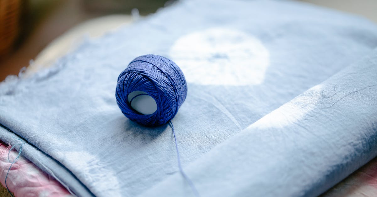 Technique for shaping meat for cordon blue (alike) - Blue yarn on heap of textile Technique for shaping meat for cordon blue (alike) - Blue yarn on heap of textile