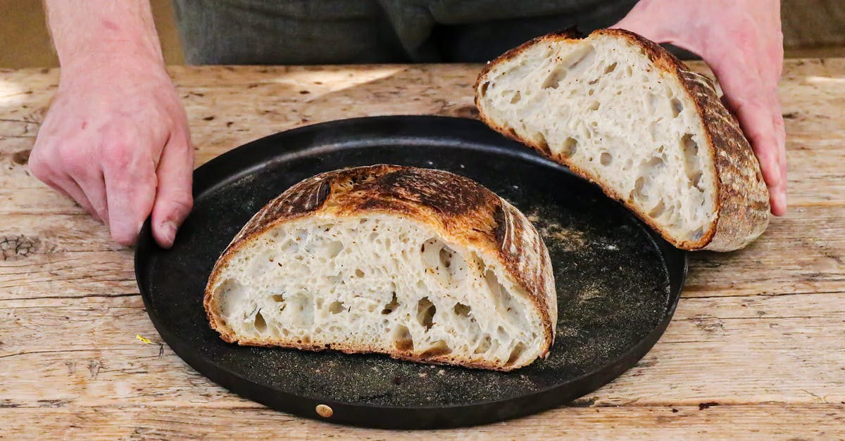 Techniques to get a nice golden-brown crust on bread - Baker with cut loaf on plate Techniques to get a nice golden-brown crust on bread - Baker with cut loaf on plate