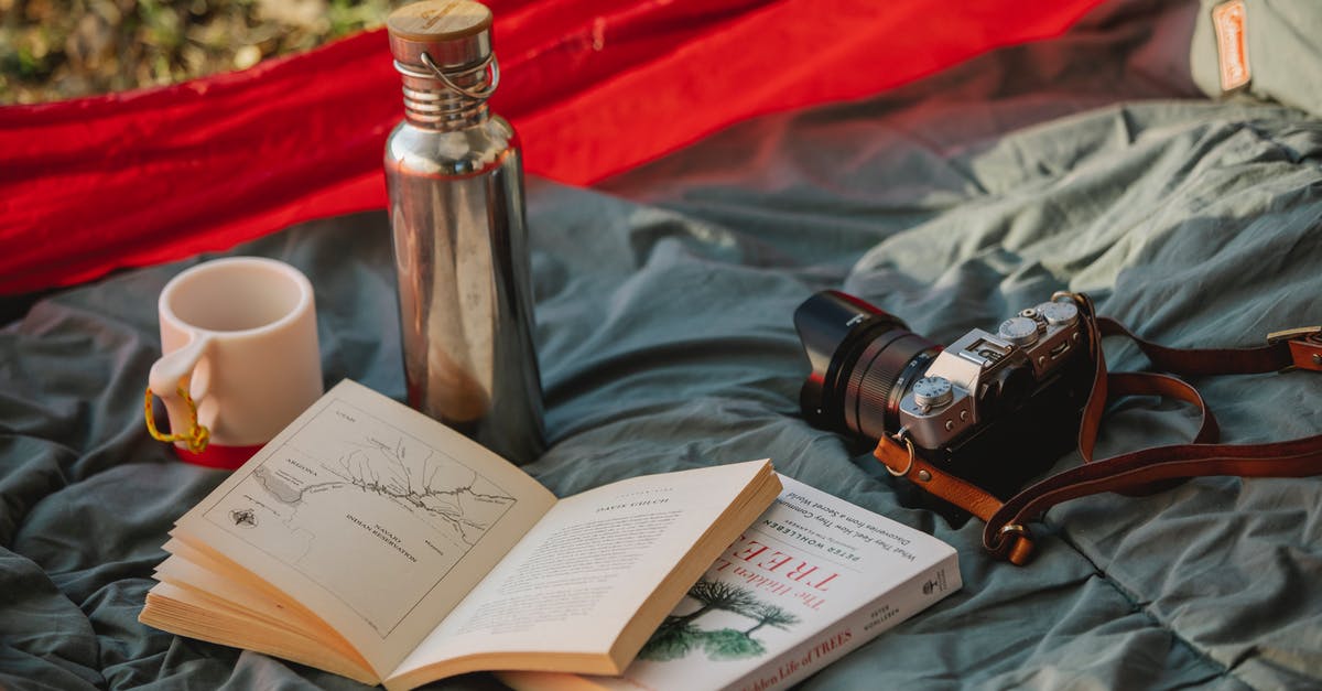 Thermo bottle for impromptu sous vide? - Thermos books and photo camera on camp tent Thermo bottle for impromptu sous vide? - Thermos books and photo camera on camp tent