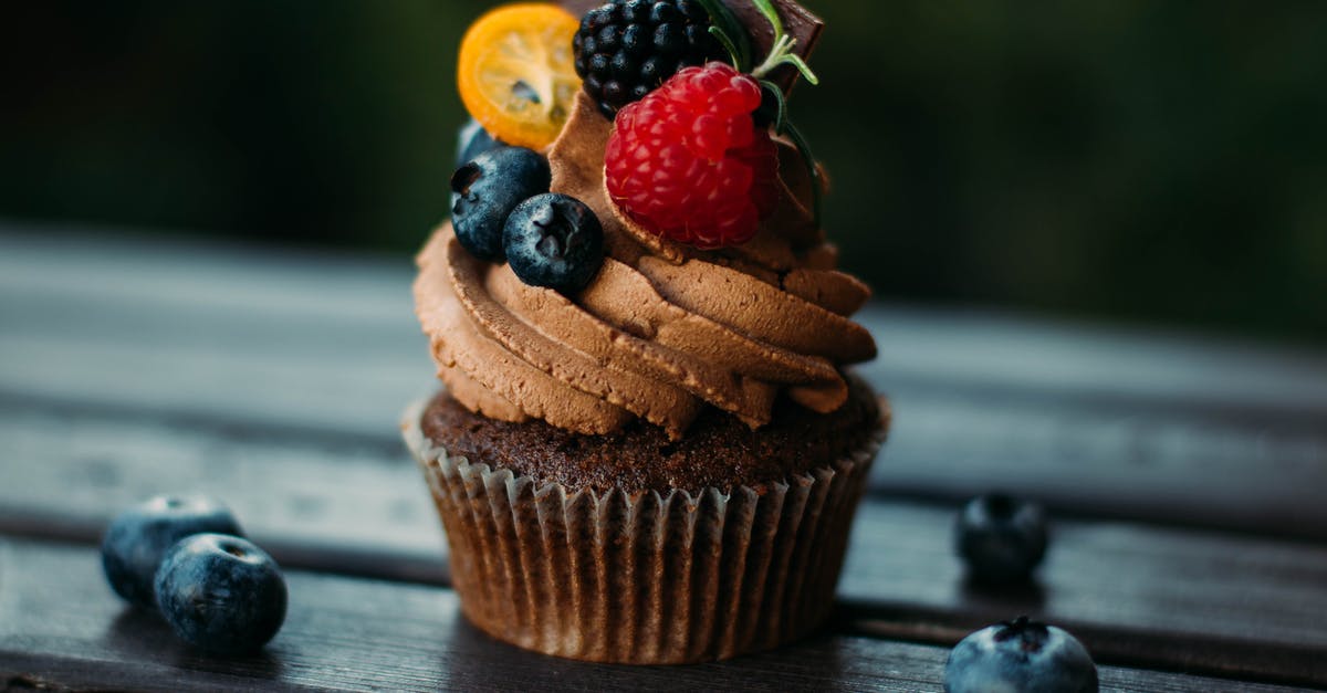 Thickness of ready-to-roll icing - Brown Cupcake With Blue and Red Berries on Top Thickness of ready-to-roll icing - Brown Cupcake With Blue and Red Berries on Top
