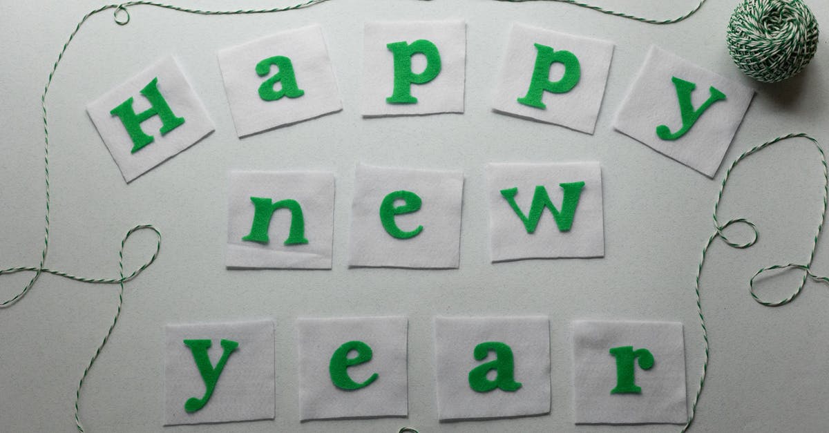 Thin chutney batch from a year ago - Happy New Year title on fabric squares on light background Thin chutney batch from a year ago - Happy New Year title on fabric squares on light background