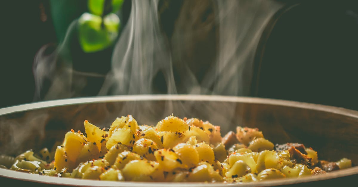 Too much smoke flavor - Bowl of smoking hot pasta dish Too much smoke flavor - Bowl of smoking hot pasta dish