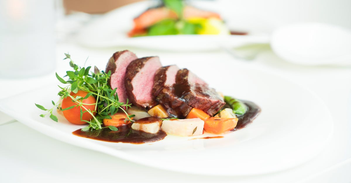 Too tomatoey gravy? - Well-done Beef Steak and Vegetables on Plate Too tomatoey gravy? - Well-done Beef Steak and Vegetables on Plate
