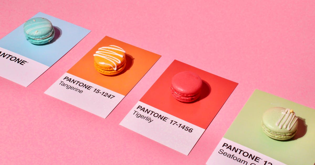 Transporting confections - French Macarons on Pantone Cards Transporting confections - French Macarons on Pantone Cards