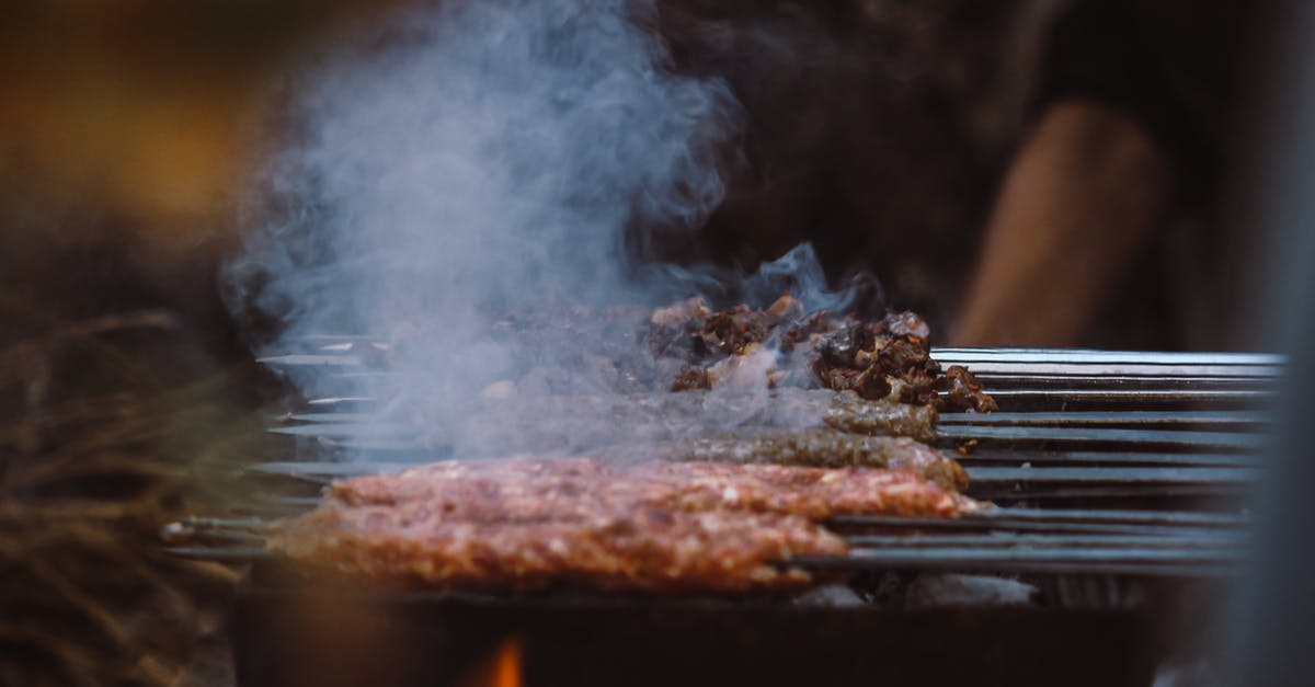 Turning a cast-iron grill into a smoker - Close-up of Grilled Meats Turning a cast-iron grill into a smoker - Close-up of Grilled Meats