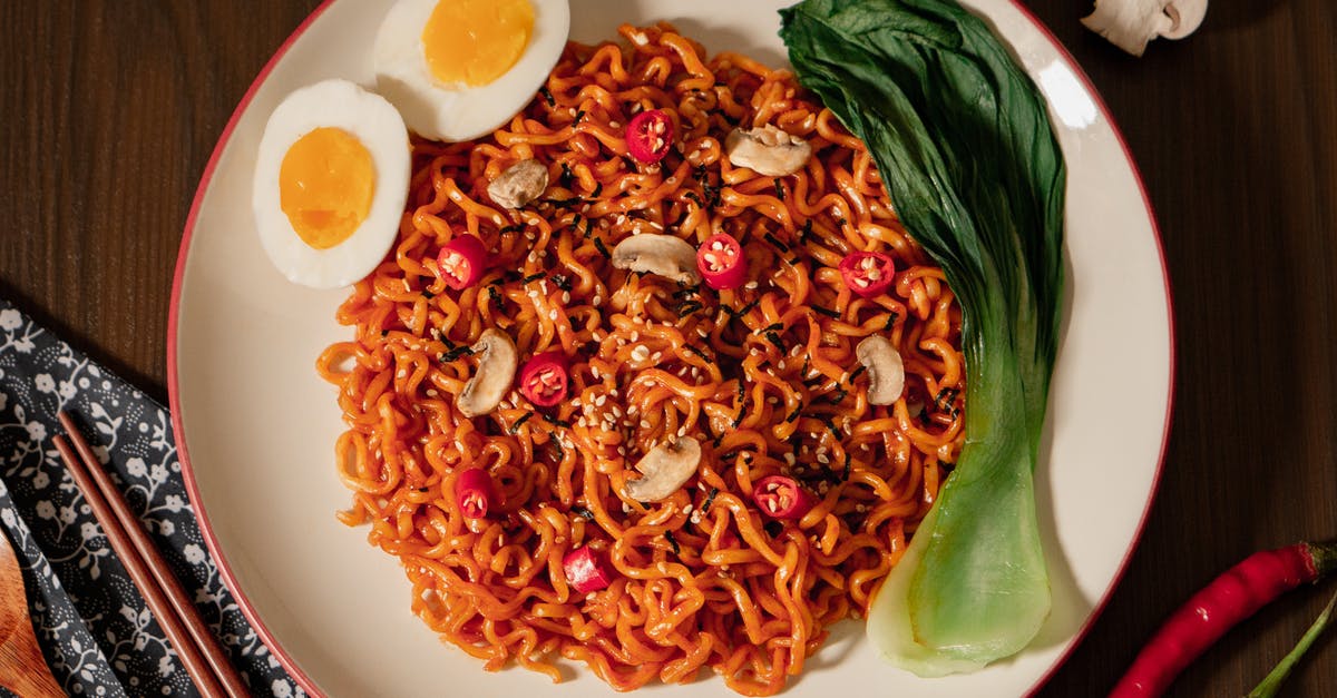Turning regular noodles into no-boil noodles - Noodle Dish on White Ceramic Plate