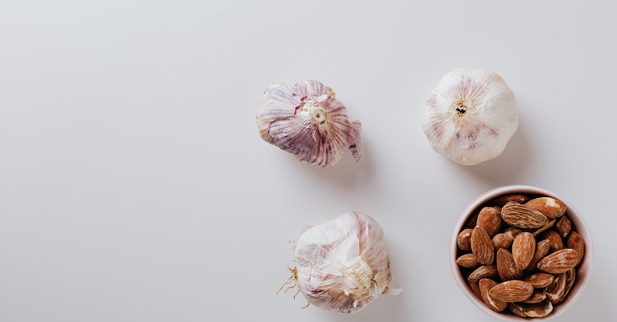 TVP - textured vegetable protein - Composition of garlic bulbs and raw almonds TVP - textured vegetable protein - Composition of garlic bulbs and raw almonds