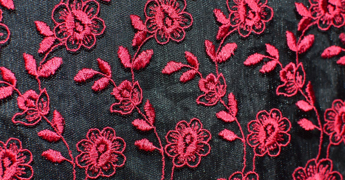 Uses for thick "country-style" phyllo? - Seamless background of creative flowers with leaves embroidered on black fabric with red thread creating symmetrical pattern on thick textile Uses for thick "country-style" phyllo? - Seamless background of creative flowers with leaves embroidered on black fabric with red thread creating symmetrical pattern on thick textile