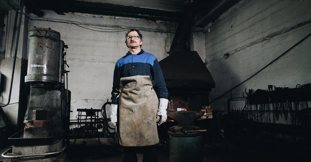 using bread machine as toaster oven - A Man Working with Irons Wearing an Apron using bread machine as toaster oven - A Man Working with Irons Wearing an Apron