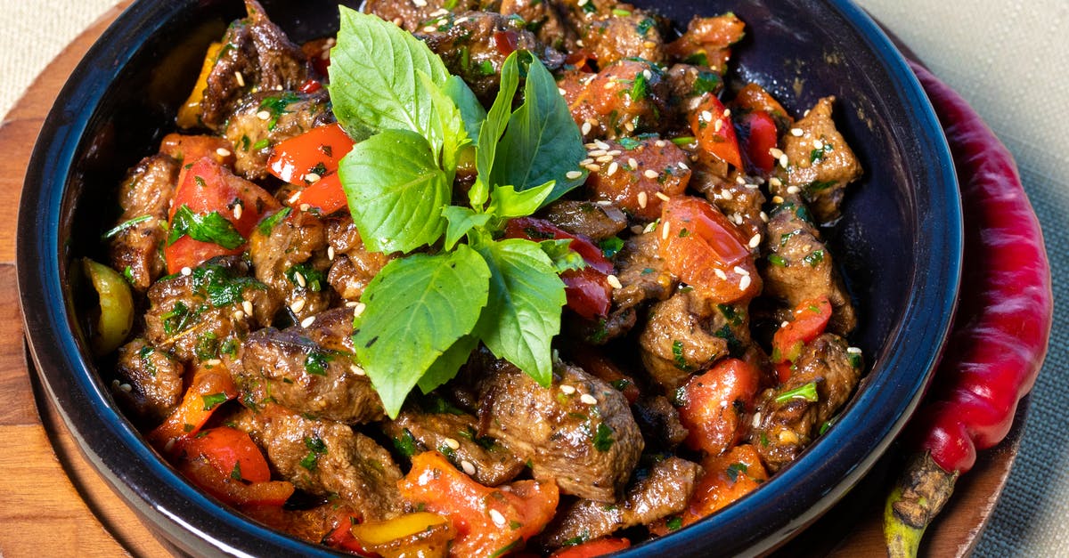 Using toasted sesame oil in a cilantro "pesto"? - Vegetable Dish on Blue Ceramic Bowl Using toasted sesame oil in a cilantro "pesto"? - Vegetable Dish on Blue Ceramic Bowl