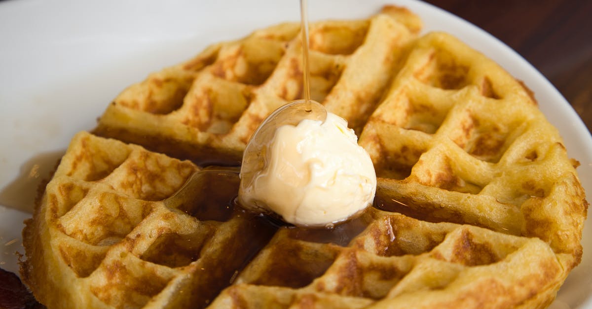 Waffle iron with changeable plates for butter galettes - Close-Up Shot of a Waffle with Butter and Syrup Waffle iron with changeable plates for butter galettes - Close-Up Shot of a Waffle with Butter and Syrup