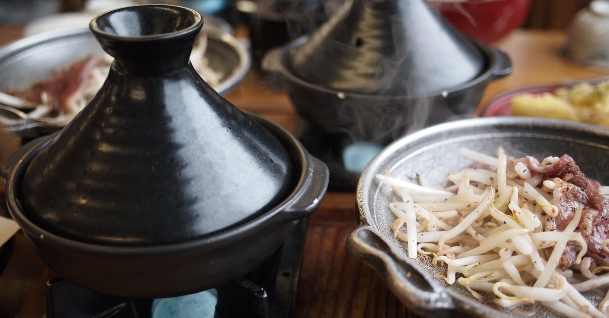 Water repellent-like residue on pot when cooking vegetables - Bean Sprouts on Stone Plate Water repellent-like residue on pot when cooking vegetables - Bean Sprouts on Stone Plate