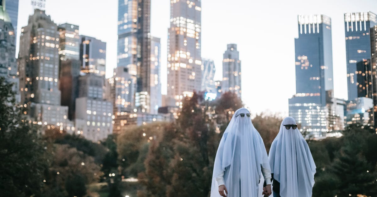 Weird white ball/crystal like formations on RXbar - Unrecognizable couple in ghost costumes in city Weird white ball/crystal like formations on RXbar - Unrecognizable couple in ghost costumes in city