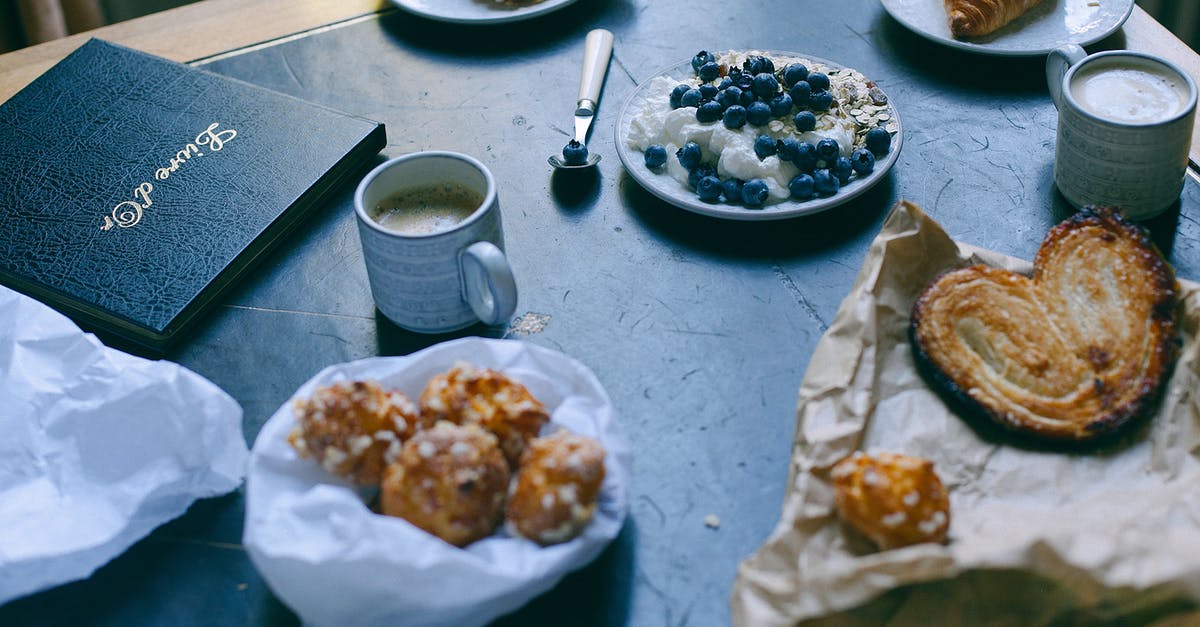 What's the difference between fresh and frozen blueberries for baking? - Delicious breakfast with various pastry and cappuccino served in restaurant