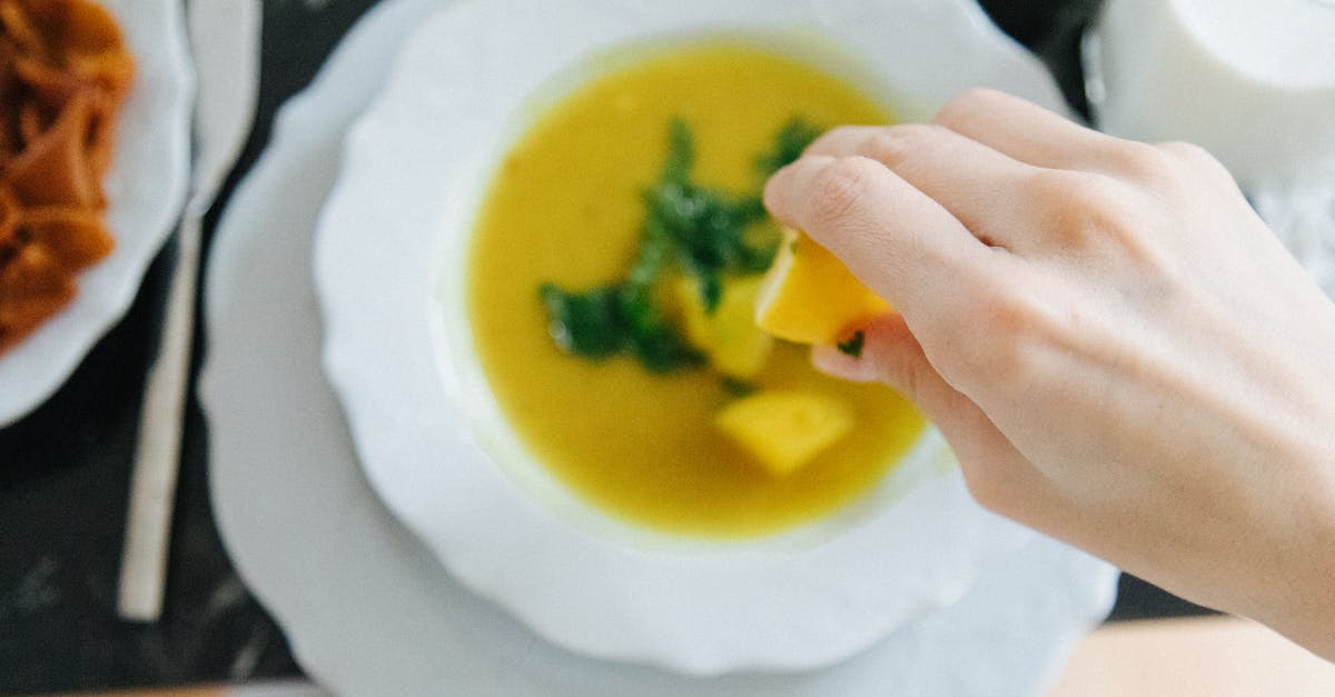 What alternatives do exists for properly squeezing lemons? - A Person Squeezing a Lemon on Lentil Soup What alternatives do exists for properly squeezing lemons? - A Person Squeezing a Lemon on Lentil Soup